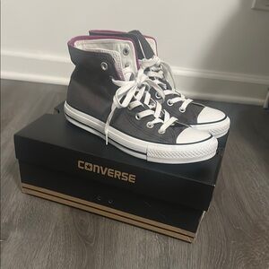 Converse Gray and White High-Top Sneakers